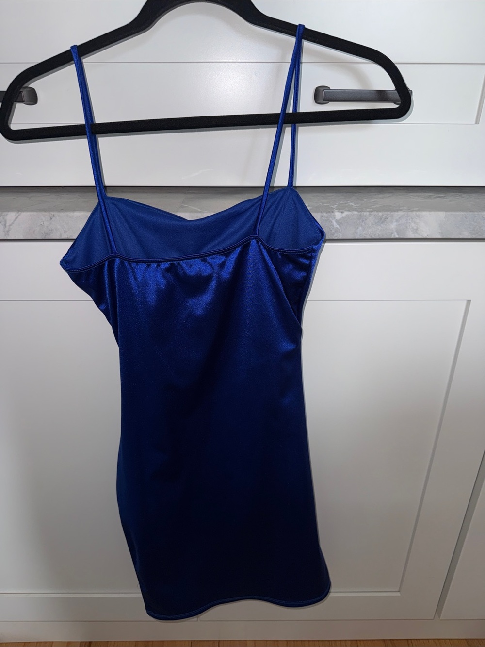 Windsor Royal Blue Satin Mini Dress - Picture 2 of 4